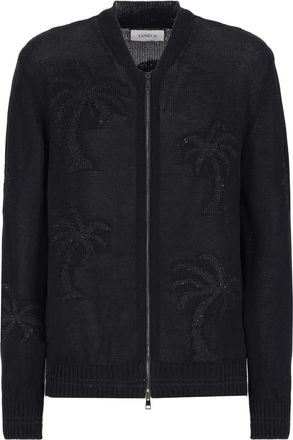 Laneus Giacca con ricamo Palm Tree - Nero