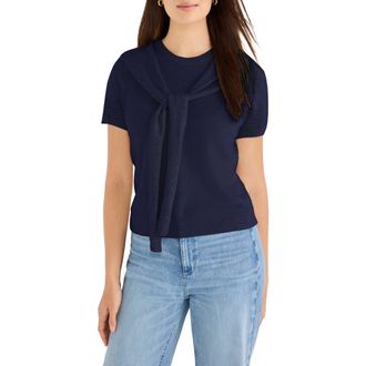 Nic+Zoe Piazza Layered Look Sweater in Dark Indigo at Nordstrom, Size Xx-Large