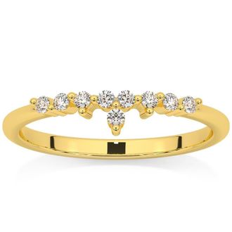 Pompeii3 1/5Ct Stackable Diamomnd Anniversary Ring Wedding Band 14k Gold Lab Grown