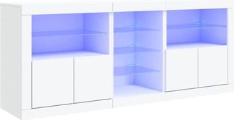 vidaXL Sideboard with led Lights White 162x37x67 cm Vidaxl