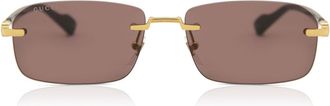 Gucci GG1221S 002 Mens Sunglasses Gold Size 56 - Free RX Lenses - Free RX Lenses