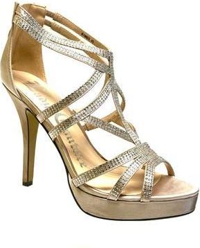 Lady Couture Strappy Rhinestone Sandal in Champagne at Nordstrom Rack, Size 10Us / 41Eu