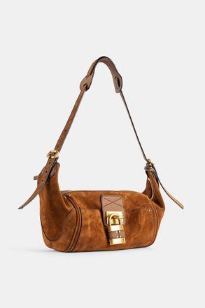Chlo&eacute; Womens Paddington Shoulder Bag Brown Suede Calfskin