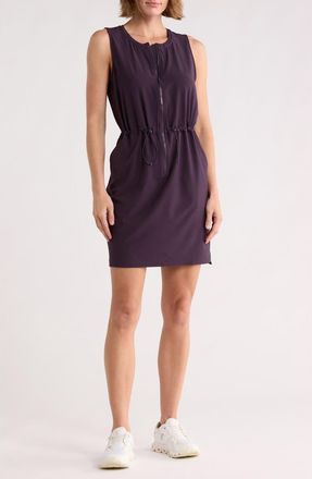 Zella Venture Sleeveless Front Zip Utility Dress in Purple Nebula at Nordstrom Rack, Size X-Small