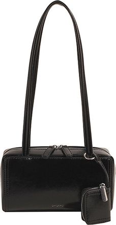 Generic Cymwer PU Leather Shoulder Bag Trendy Square Bag for Women Work Shopping Travel (Black)