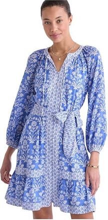 Vineyard Vines Long Sleeve Belted Dress Womens Dress Floral Breaker Blue : SM, Cotton/Modal