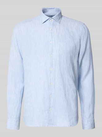 Seidensticker Regular Fit Business-Hemd aus Leinen mit Kentkragen in Bleu, Gr&ouml;&szlig;e 39