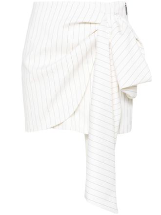 Msgm bow-detail pinstriped miniskirt - White