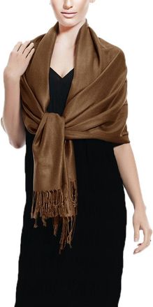 Peach Couture 198 x 71 Solid Soft & Silky Eco-Friendly Pashmina Shawl - Wrap - Stole (Chocolate Brown)