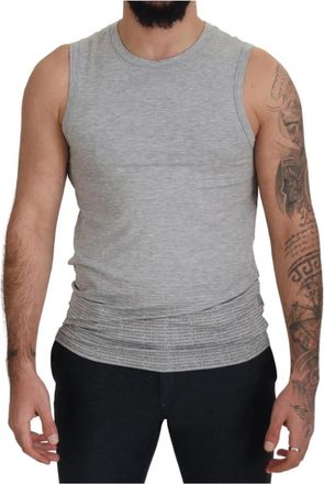 Ermanno Scervino Logo Tanktop in Stijlvol Grijs - Heren - Tops zonder mouwen - Grijs - M - Katoen - Tops