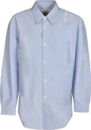 Marni Stijlvol Casual Overhemd - Heren - Casual Overhemden - Blauw - M - Katoen - Overhemden