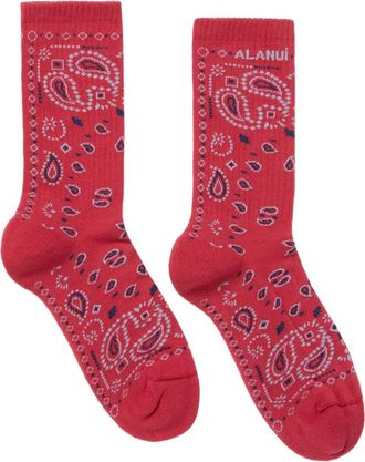 Alanui Sokken met bandana intarsia - Rood