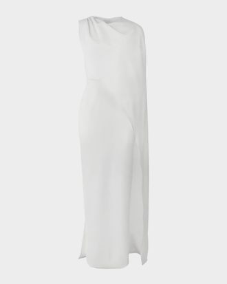 Carolina Herrera Draped Cape Column Gown
