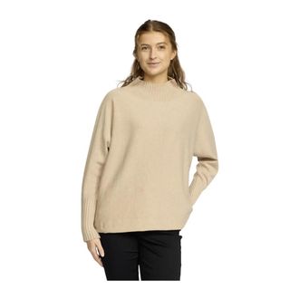 2-Biz Zand Gebreide Trui Blouse - Dames - Coltruien - Beige - M/L - Polyester - Truien & Vesten