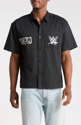 Goodie Two Sleeves WWE Stone Cold Mechanic Shirt in Black at Nordstrom Rack, Size Xx-Large