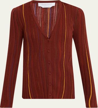 Gabriela Hearst Augie Striped Crewneck Sweater