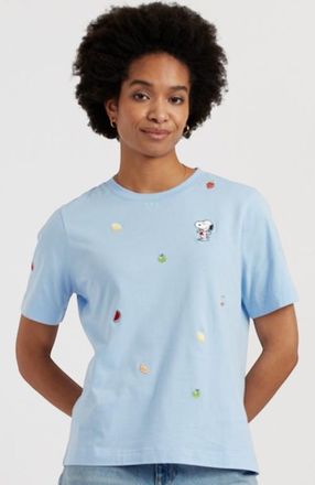 Chinti and Parker Cotton Snoopy Fruit T-Shirt in Light Blue at Nordstrom, Size X-Small