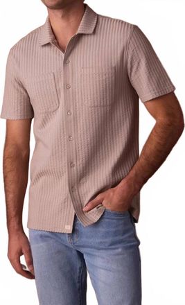 The Normal Brand Knit Getaway Button Up Shirt In Taupe