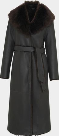Gorski Merino Lamb Shearling Belted Long Coat