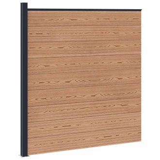 vidaXL Panel De Valla Wpc Y Aluminio Marr&oacute;n Vidaxl