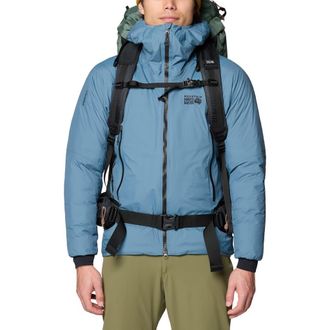 Mountain Hardwear Storm Whisperer 800-Fill Down Hooded Insulated Jacket in Adriatic Blue at Nordstrom, Size Xx-Large