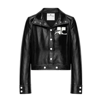 Courr&egrave;ges Reedition Vinyl Jacket - female - Courr&egrave;ges - Light Jackets - Black - M - Jackets