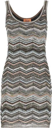 Missoni Mini abito in maglia Chevron con paillettes - - Dresses - Donna - Multicolore - S
