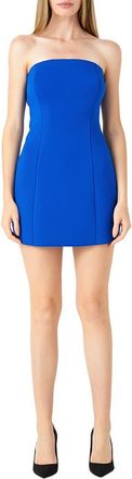 endless rose Strapless Scuba Minidress in Royal Blue at Nordstrom, Size Medium