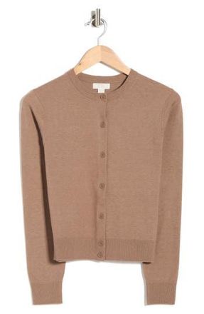 Nordstrom Rack Crewneck Cardigan in Brown Lentil at Nordstrom Rack, Size X-Small