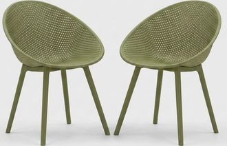 Les Tendances Set De 2 Sillas De Jard&iacute;n De Polipropileno Ibiza - Verde Oscuro