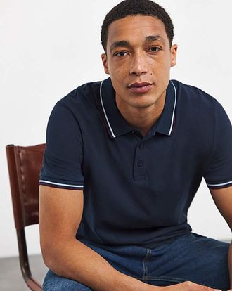 Jacamo Pure Cotton Pique Tipped Polo
