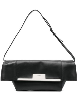 Max Mara small Clasp clutch bag - women - Linen/Flax/Calf Leather - One Size - Black