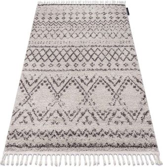 RugsX Rugsx - Carpet berber rabat G0526 cream / brown Fringe Berber Moroccan shaggy beige 180x270 cm