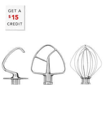 KitchenAid Stainless Steel 3pc Stand Mixer Head Attachment Kit with $15 Credit