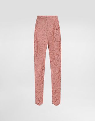 Dolce & Gabbana Cordonnet Lace Tailored Pants - Woman Pants And Shorts Multicolor 36