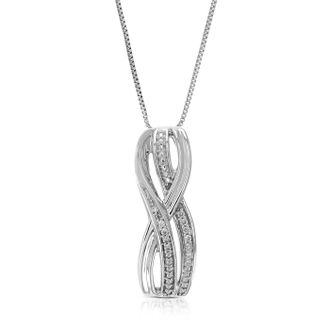Vir Jewels 1/20 cttw Lab Grown Diamond Fashion Pendant Necklace in Sterling Silver with Chain For Women