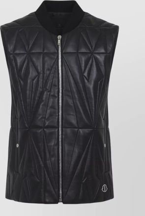 Moncler leather quilted puffer vest