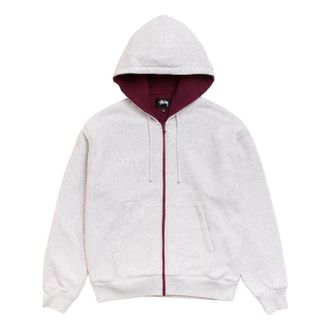 St&uuml;ssy Double Faced Zip Hoodie Ash Heather 118624-ASHH