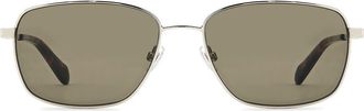 Fossil 58mm Rectangular Sunglasses in Light Gold/Green at Nordstrom