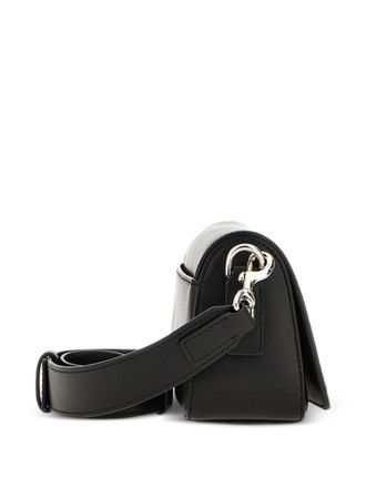Hogan Logo-Clasp Leather Shoulder Bag - Black