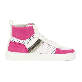 Fabiana Filippi Sneakers, female, White, Size: 10 US Leather and Suede High Top Sneakers