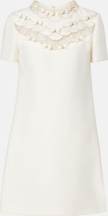 Valentino Crepe Couture bow-detail embellished minidress