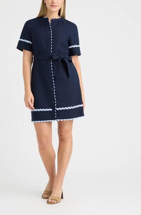 Ellen Tracy Womens Shirt Dress with Ric Rac Detail