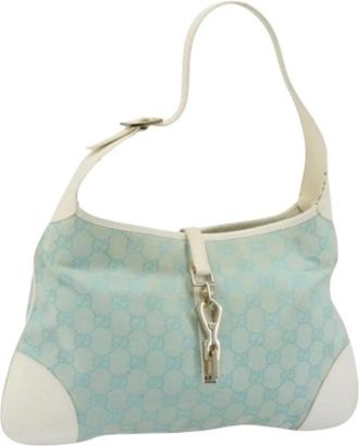 Gucci Pre-owned Shoulder Bags, female, Blue, Size: ONE SIZE Pre-owned Vintage GG Canvas Shoulder Bag