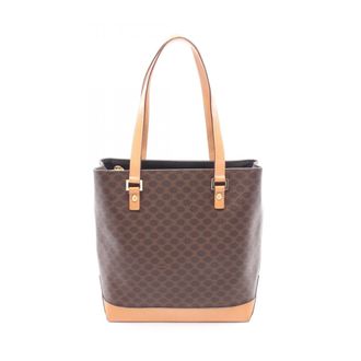 Celine Brown Coated Canvas Leather Tote Bag (Pre-Owned)