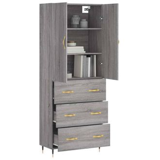 Berkfield Home Highboard Grey Sonoma 69.5x34x180 cm Engineered Wood