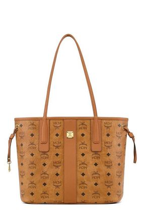 MCM Small Reversible Liz Shopper in Visetos in Cognac at Nordstrom