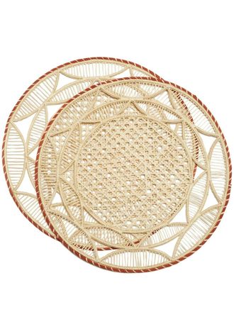 La DoubleJ round raffia placemat (set of two) - Neutrals