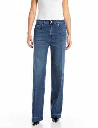 Replay Straight-Jeans REPLAY MELJA, Damen, Gr. 26, L&auml;nge 30, blau (dunkelblau), Denim/Jeans, Obermaterial: 99% Baumwolle, 1% Elasthan, straight fit lang, Jea