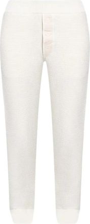 The Row Gebreide broek met hoge taille - Heren - Slim Fit Broeken - Wit - S - Katoen - Broeken